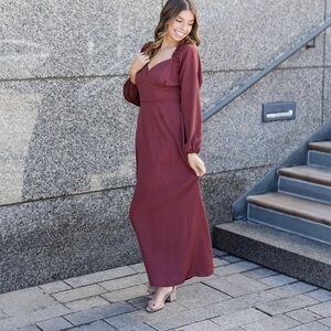 Maroon Ruffle Dress